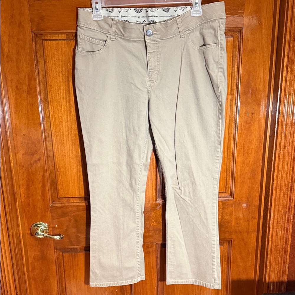 Riders by Lee Beige Straight Comfort no gap Waistband Pants